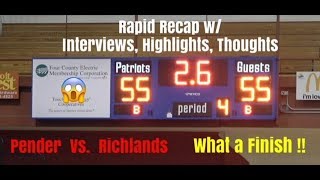 GAME RECAP ... Pender Vs. Richlands ... What an Ending, Interviews, Rapid Reactions, Highlights!!