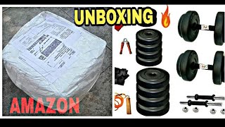 UNBOXING 10KG HOME GYM DUMBBELLS & REVIEW||AMAZON||BY BANTAIZ NUMBER ONE