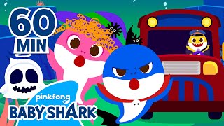 Halloween Baby Shark Bus Goes Round and Round | +Compilation | Halloween Songs 