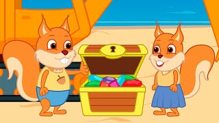 Famille d'Écureuil - Trésor Avec Des émeraudes Animé 2022 en Français