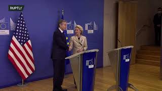 LIVE: President von der Leyen welcomes Blinken in Brussels