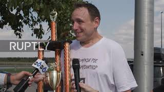 Best of Major League Eating Joey Chestnut wins World Pumpkin Pie Eating Championship in Ohio