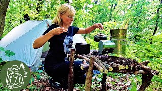 ???? Одна с ночевкой в лесу Тестирую Турбо-печку Одиночный поход ► Серия 1