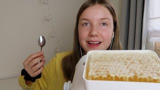 ASMR eating honeycomb