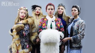 СНЕГУРОЧКИ девушки модели НОВОГОДНЯЯ вечеринка в шубах