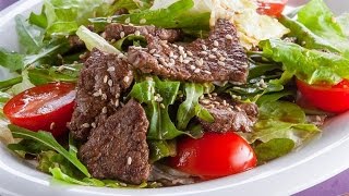 Теплый салат с телятиной и овощами