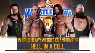 WWE 2K18  -  Fatal 4 Way / Hell in a Cell - Gameplay - Wrestlemania Match