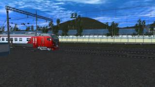 ЭД4М-0500 прибывает на станцию в Trainz 2012