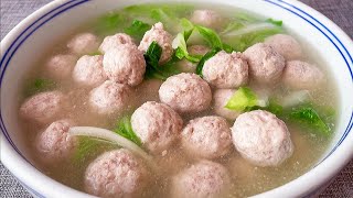 【小穎美食】肉丸子好吃有訣竅，教你飯店不外傳的配方，湯鮮味美，清淡不油膩