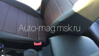 Авточехлы на Шкоду Октавия А7 из экокожи, черный + шоколадный