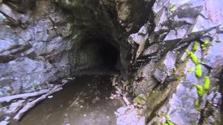Crawling into a "hidden" room inside a bunker.