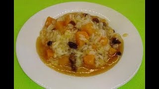Каша рисовая  с тыквой и изюмом