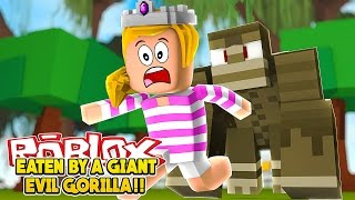 ROBLOX ESCAPING THE JUNGLE OBBY|| CHASED BY AN EVIL GORILLA!!!- Baby Leah Minecraft Roleplay!
