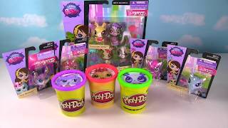 Littlest Pet Shop LPS Play-Doh Surprise Cans! Toys Fashems - Zoey Trent, Sunil, Pepper