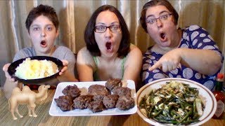 Camel, Creamy Mashed Potato, Cabbage And Green Bean Stir Fry | Gay Family Mukbang (먹방) - Eating Show