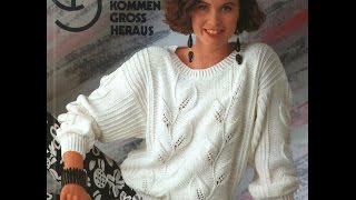 Свитер с Листьями Спицами 2018 / Sweater with Leaflets / Pullover mit Blättern Spokes