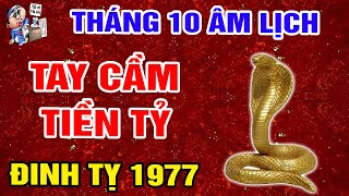 TỬ VI THÁNG 10 ÂM LỊCH TUỔI ĐINH TỴ 1977 TRÚNG SỐ ĐỘC ĐẮC, TAY CẦM TIỀN TỶ, CỰC GIÀU | TỬ VI TÀI LỘC
