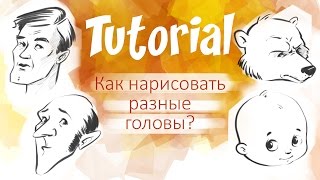 Как нарисовать разные головы в мультяшном стиле?