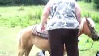 Fat Woman Can't Get On Horse