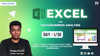 Excel Master Class - Day 1/30 - Sanjay Kumar