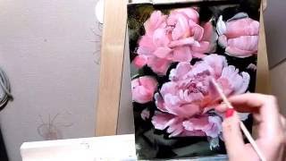 Speed drawing: peonies | пионы | масло, холст | oil paint, canvas