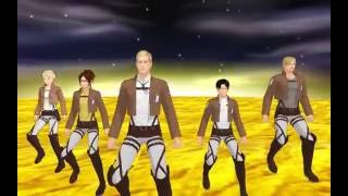 [SnK MMD] Gangnam Style {SnK Veterans} (Erwin, Levi, Mike, Hanji, Nanaba)