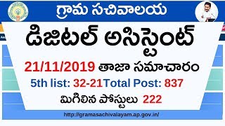 Grama Sachivalayam Digital Assistance Grade VI Chittoor District latest Update