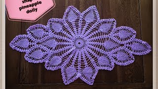 How to crochet diamond shape pineapple doily Part 1 of 2