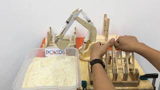 Máy xúc thủy lực bằng xi-lanh và gỗ