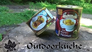 Outdoorküche - Dosenbistro, Rinderroulade mit Kartoffeln