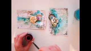Lindy’s Stamp Gang mixed media cards tutorial