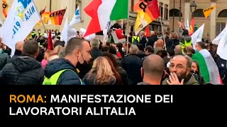 Roma: manifestazione dei lavoratori Alitalia