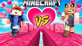SZALONY WYŚCIG! - WALENTYNKOWE LUCKY BLOCKI MINECRAFT (Pink Lucky Block Race) | Vito vs Bella
