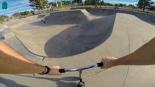 SCOOTER TRICKS AT AWESOME SKATE PARK!!