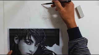 Drawing (Sketch) BTS Jungkook 방탄소년단 정국 연필그림 스케치