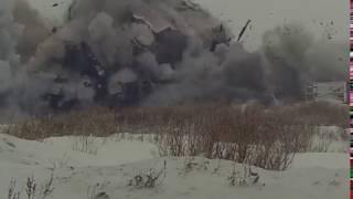 Контролируемый взрыв на военных складах на Чукотке сняли на видео