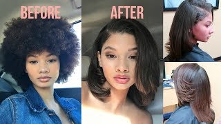 Getting my hair silk pressed for the first time!