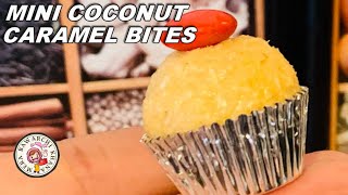Mini Coconut Caramel Bites /Quick and Easy  Coconut Bites /Recipe in Urdu and Hindi