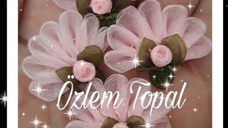 #Özlem#Topal#Organze#Kurdale#Ayçiçeği#Yazma#Oyası#Motif#Yapımı#
