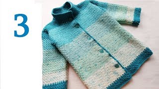 Кардиган крючком. 3 часть. Рукава и горловина.