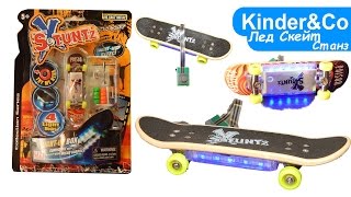 Игрушечный скейт c подсветкой колесами и отверткой от Stuntz - обзор фингера