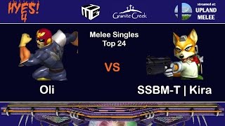 HYES! 4 - Melee Singles Top 24 - Oli (Falcon) vs SSBM-T | Kira (Fox)