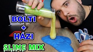 HÁZI + BOLTI #SLIME #MIX ! | JOBB vagy ROSSZABB LETT ????