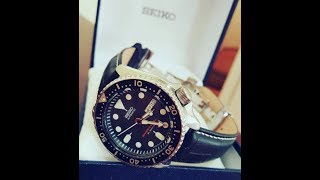 Seiko SKX007 "J" leather and stainless strap