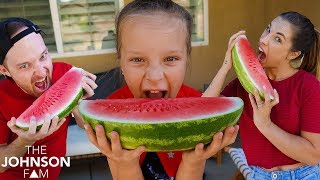 WATERMELON Eating Contest! ? Fun Pool Party Challenge!