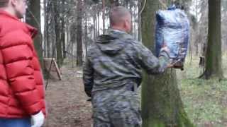 Проект Чистота и Юрий Соломаткин, метание ножей в свинную тушу. throwing knife