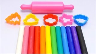 DIY Rainbow Clay with Molds - Color Learning English for Kids