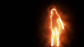 Burning Dansing girl`s light show footage