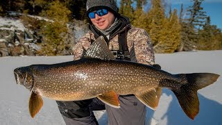 LAKE TROUT ON ICE TIPS & TRICKS || Won't believe how I caught one|| (NEW PB)