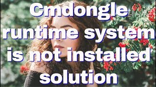 Cm dongle runtime system is not installed solution..